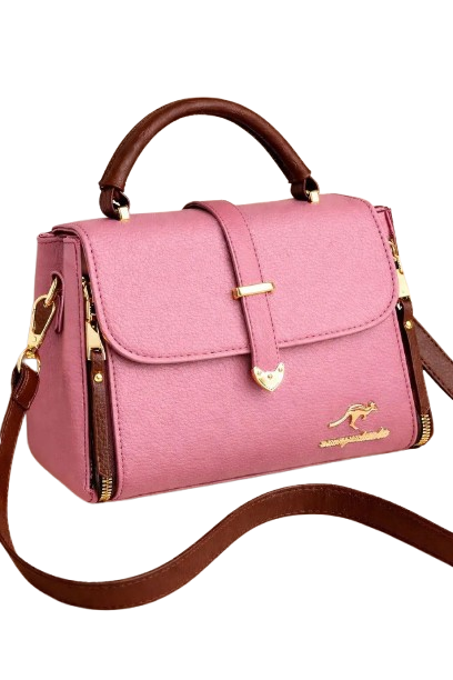Pink Leather Shoulder Bag for Women